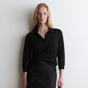 COS MERINO WOOL POLO SWEATER